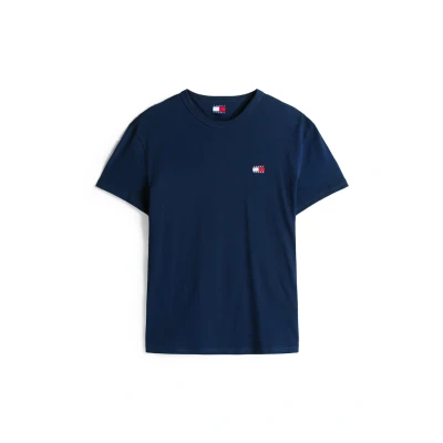 Afbeelding van Tommy Jeans Badge TEE Tshirt basic, Heren, Maat: 44, Dark night navy