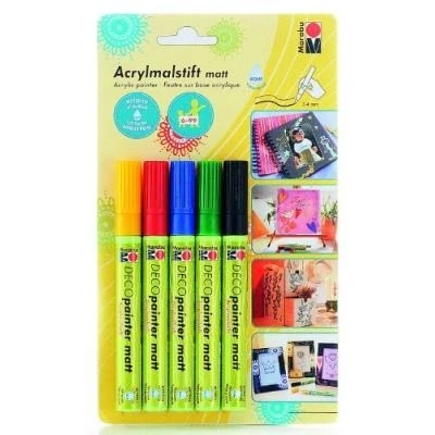 Image de Marabu feutre acrylique deco painter mat, blister de 5 mr012200081
