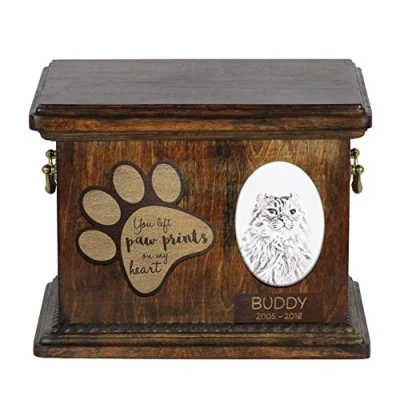 Afbeelding van American Curl gepersonaliseerde urn voor kattenas met foto