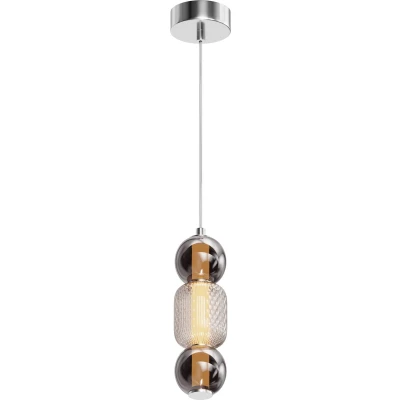 Afbeelding van Maytoni LED hanglamp Drop, chroomkleurig, Ø 12 cm, glas