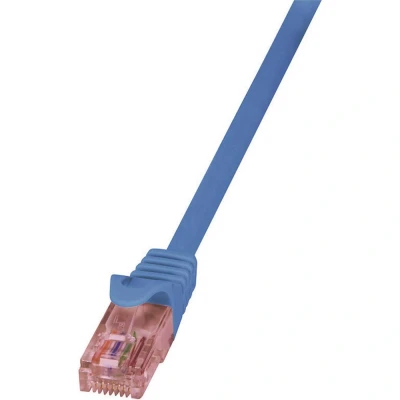 Afbeelding van LogiLink CQ2016U RJ45 Netwerkkabel, patchkabel CAT 6 U/UTP 0.25 m Blauw Vlambestendig, Snagless 1 stuk(s)