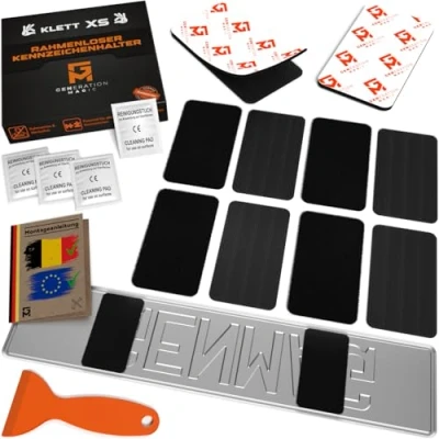 Afbeelding van GENMAG Kentekenplaathouder, 2 stuks, zonder frame, klittenband, voor auto, magnetische houder, universeel, stuks