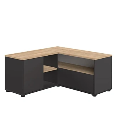 Afbeelding van Temahome TV kast, hoekkast, 90 cm, eiken en zwart, x 45 cm