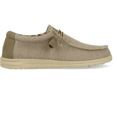Afbeelding van Hey Dude Sportieve veterschoenen Beige olive, Heren, Maat: 45, olive Textiel