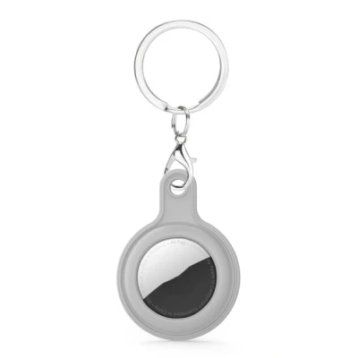 Afbeelding van AirTag case gel series sleutelhanger met ring grijs