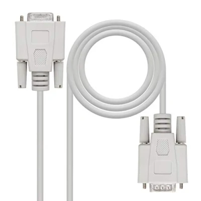 Afbeelding van NanoCable 10.14.0203 kabel serie RS232, DB9, stekker op bus, beige, 3 m