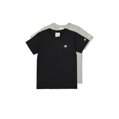 Image de Champion T Shirt (Lot de 2) Garçon, Noir/Gris Clair, 7 8 ans