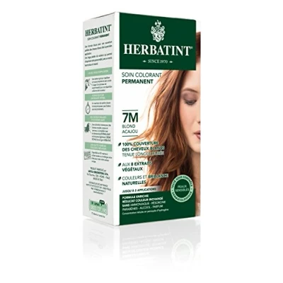 Afbeelding van Herbatint Permanente haarkleuring, 7 m, mahonieblond, 150 ml, zonder ammoniak, 100% dekking van wit haar, dermatologisch getest voor de gevoelige huid, met 8 biologische plantenextracten
