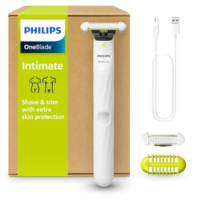Afbeelding van Philips OneBlade Intimate Unisex Wit Scheerapparaat en trimmer voor intieme delen QP1924/30