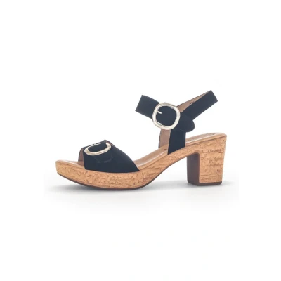Afbeelding van Gabor Plateau Sandalen met plateauzool, Dames, Maat: 40, Schwarz Veloursleer