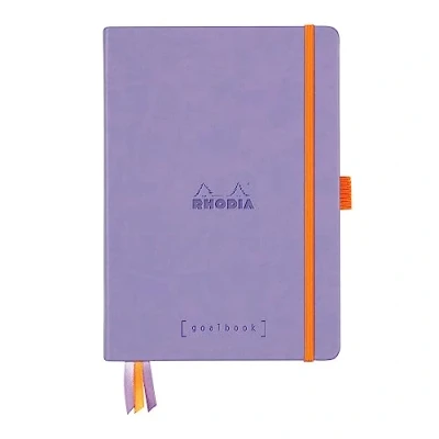 Afbeelding van RHODIA 118578C Hard notitieboek Bullet Journal Goalbook Iris A5 14,8 x 21 cm gestippeld 240 pagina&#039;s wit Clairefontaine papier 90 g/m² 3 banden, elastische sluiting kunstleer