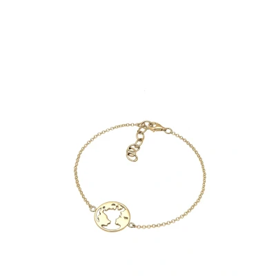 Afbeelding van Elli Weltkugel Globus Reise CUT OUT Armband, Dames, Maat: 16, Gold