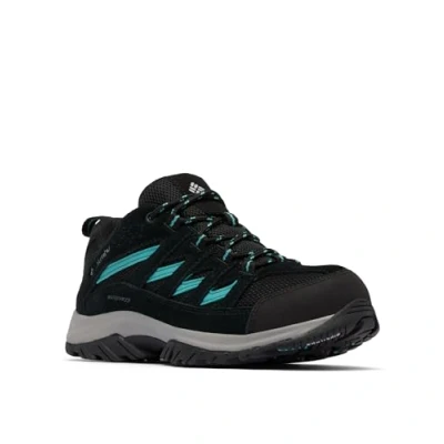 Afbeelding van Columbia Women&#039;s Crestwood Waterproof, Waterproof Low Rise Trekking and Hiking Shoes, Black/Teal, 4.5