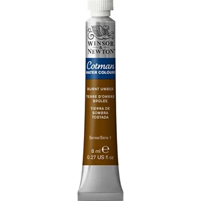 Afbeelding van Winsor &amp; Newton Cotman 8840081 Aquarel Studio Aquarelverf Hoogwaardige heldere kleuren met zeer goede verwerkingseigenschappen Tube 8 ml Umbra verbrand