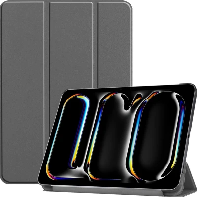 Afbeelding van Case2go Tablet hoes geschikt voor Apple iPad Pro 13 (2024) Tri fold Auto/Wake functie Grijs