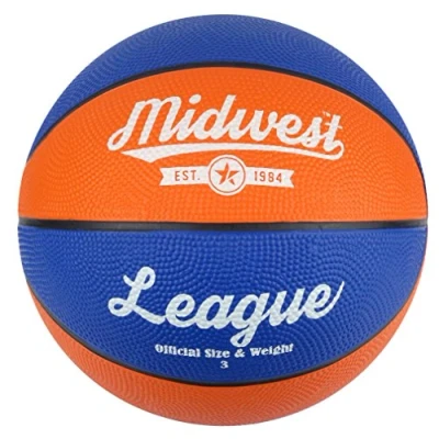 Afbeelding van Midwest Basketball League Rubber Blauw/oranje Maat 3