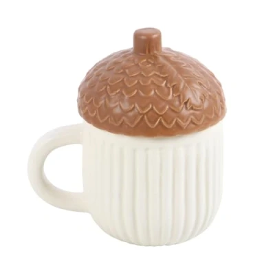 Afbeelding van Autumn Acorn Shaped Mug herfst mok decoratie met deksel thee