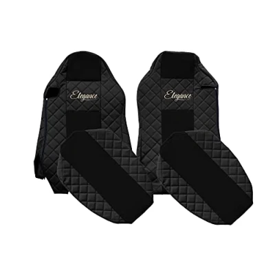 Afbeelding van F CORE vrachtwagen accessoires Stoelhoezen compatibel voor MAN TGX 01.07 03.20 Driver ISRI Passagier Verschillende stoelen ZWART