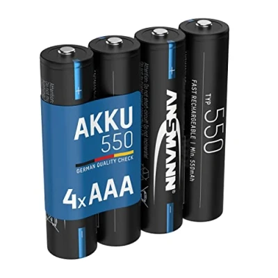 Image de Pile ANSMANN AAA micro 550mAh NiMH 1,2V batteries rechargeables (lot de 4)