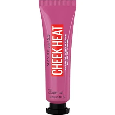 Afbeelding van Maybelline New York Cheek Heat Blush, Rouge, gelformule, kleurpigmenten op waterbasis, glanzende afwerking, nr. 35 Berry Flame