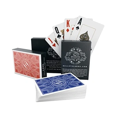 Afbeelding van Bullets Playing Cards Paulie 2 stuks waterdichte plastic pokerkaarten met twee hoektekens Deluxe kaartspellen jumbo index Professionele speelkaarten van topkwaliteit