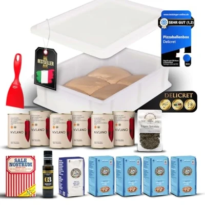 Afbeelding van Delicret 12 x 400 g NOLANO San Marzano DOP tomaten heel en geschild pizzadomeinen + Neapolitaanse pizzarecepten (1 luxe pizzaset)