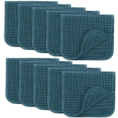 Image de Comfy Cubs Neptune Lot de 10 bavoirs en mousseline ultra absorbante à 6 couches pour bébés et garçons 50 x 25 cm