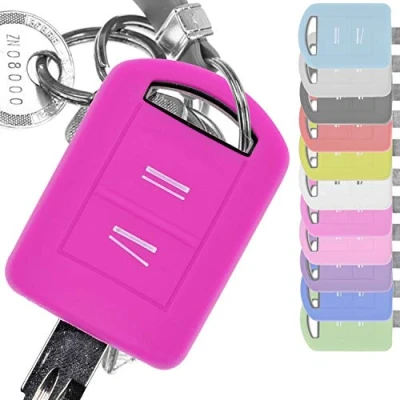 Afbeelding van Zachte siliconen beschermhoes voor autosleutels, roze, compatibel met Opel Combo C Corsa Meriva A Tigra TwinTop