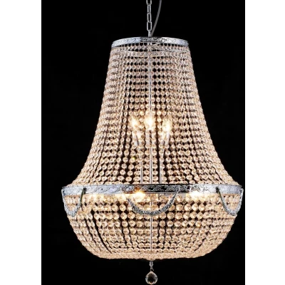 Afbeelding van Clayre &amp; Eef Kroonluchter Ø 60x85 200 cm Zilverkleurig Ijzer Glas