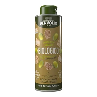 Image de BENVOLIO Huile de Truffe Blanche 250ml 1938 Condiment à base d&#039;Huile d&#039;Olive Extra Vierge Italienne Biologique, Aromatisée la