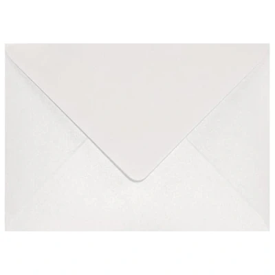 Afbeelding van Netuno 100 parelwitte enveloppen B6 125 x 175 mm Aster metallic Wit puntige flap parelmoer glanzende voor uitnodigingen verjaardag bruiloft wenskaarten Kerstmis