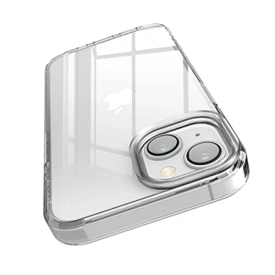 Afbeelding van elago hybride transparante hoes compatibel met iPhone 14 (6,1 inch), PC + TPU, verminderde vergeling, kristalhelder, schokbestendig, rondom bescherming (transparant)