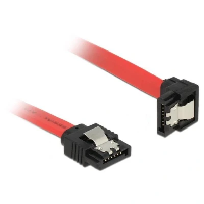 Afbeelding van SATA datakabel recht / haaks naar beneden plat SATA600 6 Gbit/s rood 0,30 meter