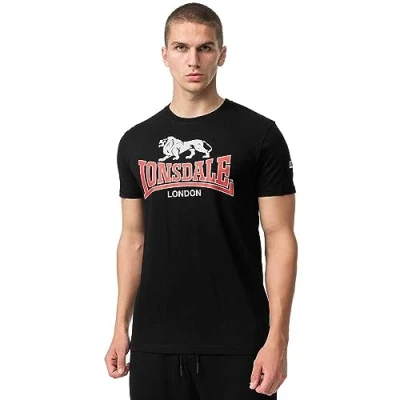 Afbeelding van Lonsdale Cromane T shirt voor heren, Zwart/Rood/Grijs