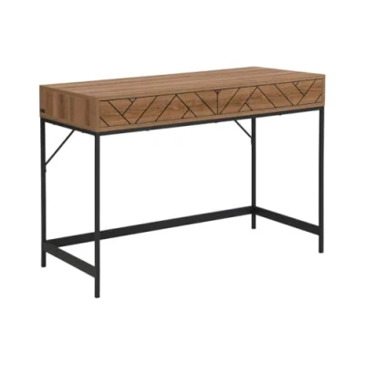 Afbeelding van Vente unique Ladekast met 2 lades Mdf en staal Kleur: naturel zwart CARATANA L 110 cm x H 75 D 50