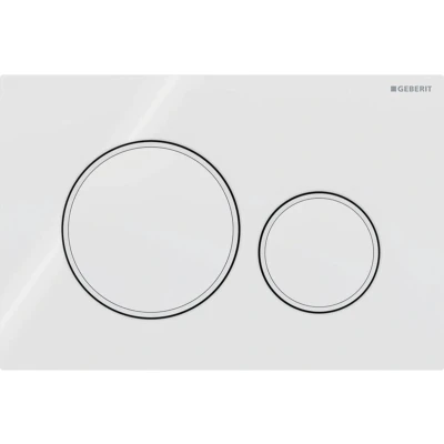 Afbeelding van Geberit Sigma20 bedieningsplaat, voor 2 toets spoeling, ringen wit mat
