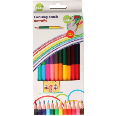 Afbeelding van 12 Dubelzijdigge kleurpotloden.