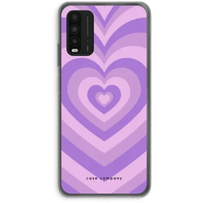 Afbeelding van Case Company® hoesje geschikt voor Xiaomi Redmi 9T Hart Paars Soft Cover Telefoonhoesje Bescherming aan alle Kanten en Schermrand