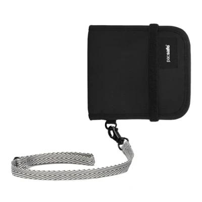 Afbeelding van PacSafe RFIDsafe Bifold Portemonnee Black Zwart Moneybelts &amp; Documenttasjes
