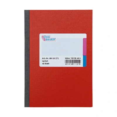 Afbeelding van König &amp; Ebhardt Kladde 8616271 Notitieboek Geruit Rood Aantal paginas: 48 DIN A6