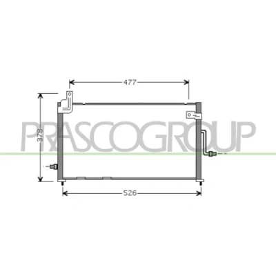 Afbeelding van PRASCO DW322C001 Condensor Airco Aluminium 522