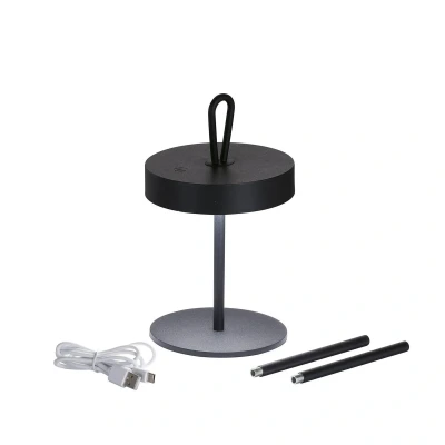 Afbeelding van LED accu tafellamp Dord, touchdimmer, zwart