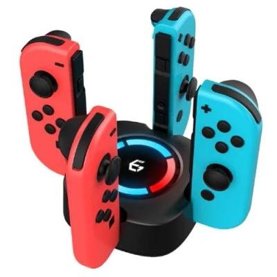 Afbeelding van EgoGear Premium Oplaadstation Geschikt voor 4 Switch Joy Con Controllers USB C Zwart