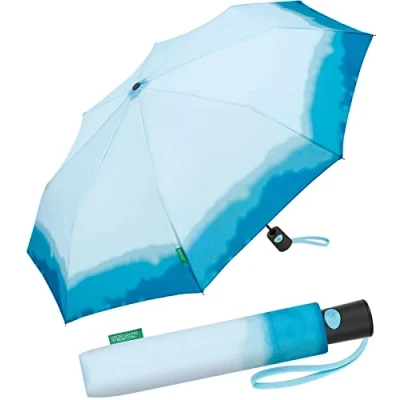 Afbeelding van Benetton mini automatische zakparaplu met stippen, Dip Dye Diva Blue, Modern