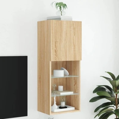 Afbeelding van Tv meubel met LED verlichting 40,5x30x102 cm sonoma eikenkleur