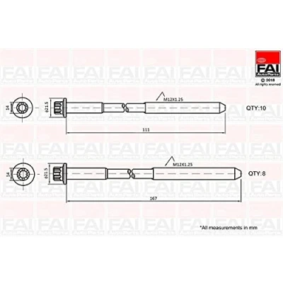 Afbeelding van Cilinderkopbout set FAI AutoParts B2124