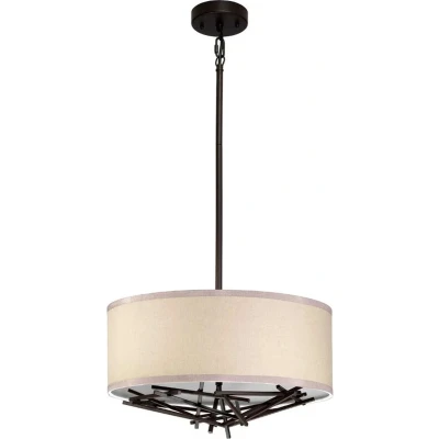 Afbeelding van Elstead Lighting LED Pendelarmatuur Taiko 3X E27 Max 60W Dimbaar Olde Bronze