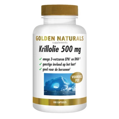 Afbeelding van Golden Naturals Krillolie 500mg Capsules