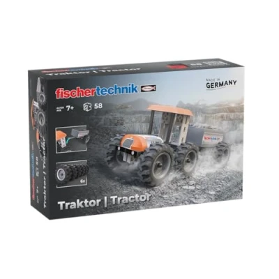 Afbeelding van fischertechnik Tractor 576107 Educatieve bouwset met aanhanger voor kinderen vanaf 7 jaar, oranje