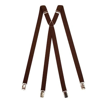 Afbeelding van Olata Dunne X vormige bretels in klassieke stijl met volledig verstelbare klemmen 2 cm, Bruin